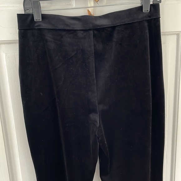 Good American Black Velvet Velour Black Flare Leg Trouser Pants - Picture 7 of 8